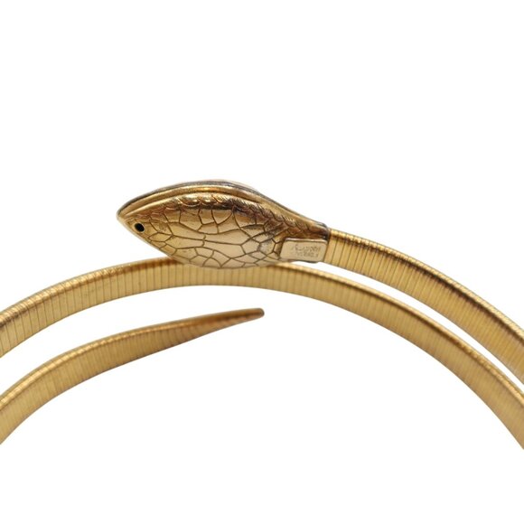 Vintage FORSTNER 12K GF Snake Coil Wrap Bracelet 40's Art Deco Egyptian Revival - Picture 5 of 10
